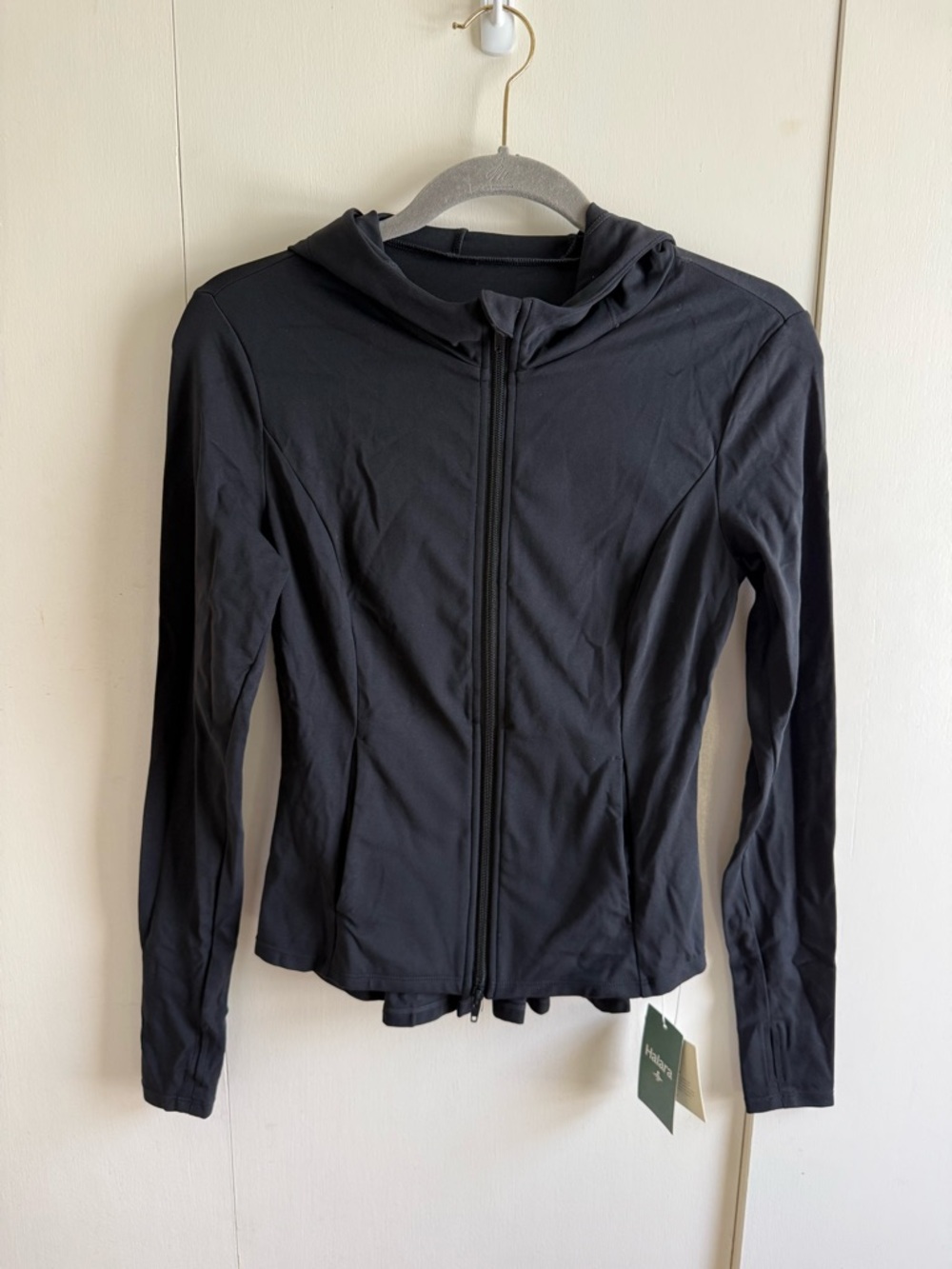 Halara Softlyzero Zip Up Hoodie Jacket Small Black Buttery Soft NWT